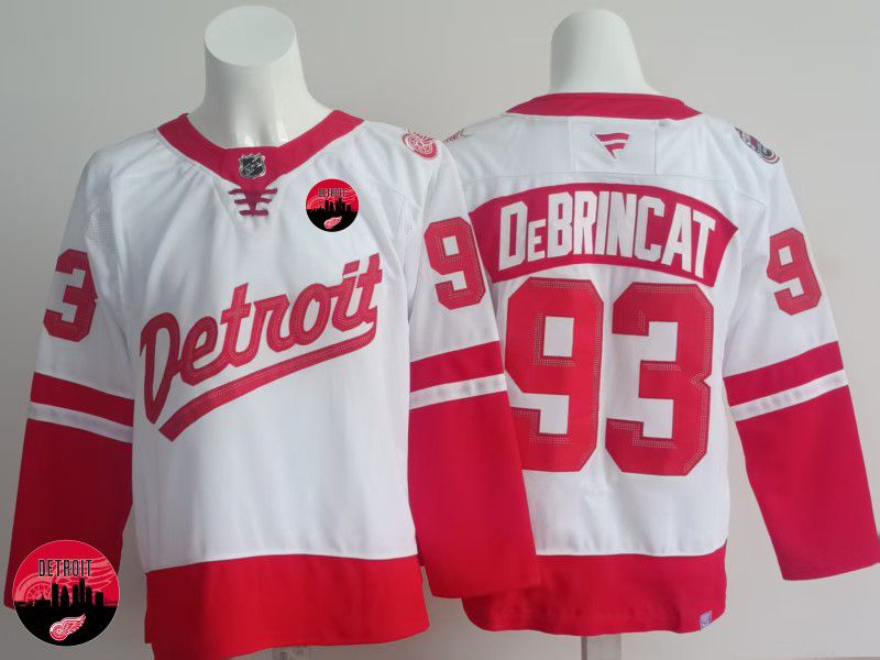 Men Detroit Red Wings #93 Debrincat White 2025 Fanatics Home Premium NHL Jersey style 5